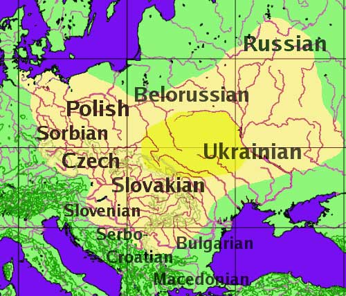 Вероятный ареал распространения праславянского языка